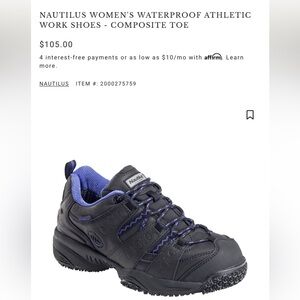 Nautilus Women's Blue Composite Toe Athletic Shoes